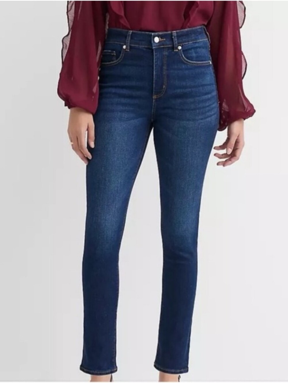NWT Ann Taylor LOFT The Slim Mid Rise Medium Dark Wash Jeans